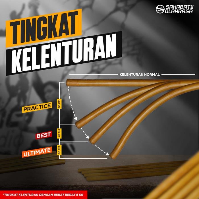 Toya Rotan Pencak Silat Tongkat Bela Diri 173cm - Practice - Gambar 2