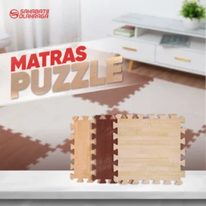 Matras Puzzle Anak Motif Kayu PREMIUM 30cmx30cm Playmat Wooden Murah